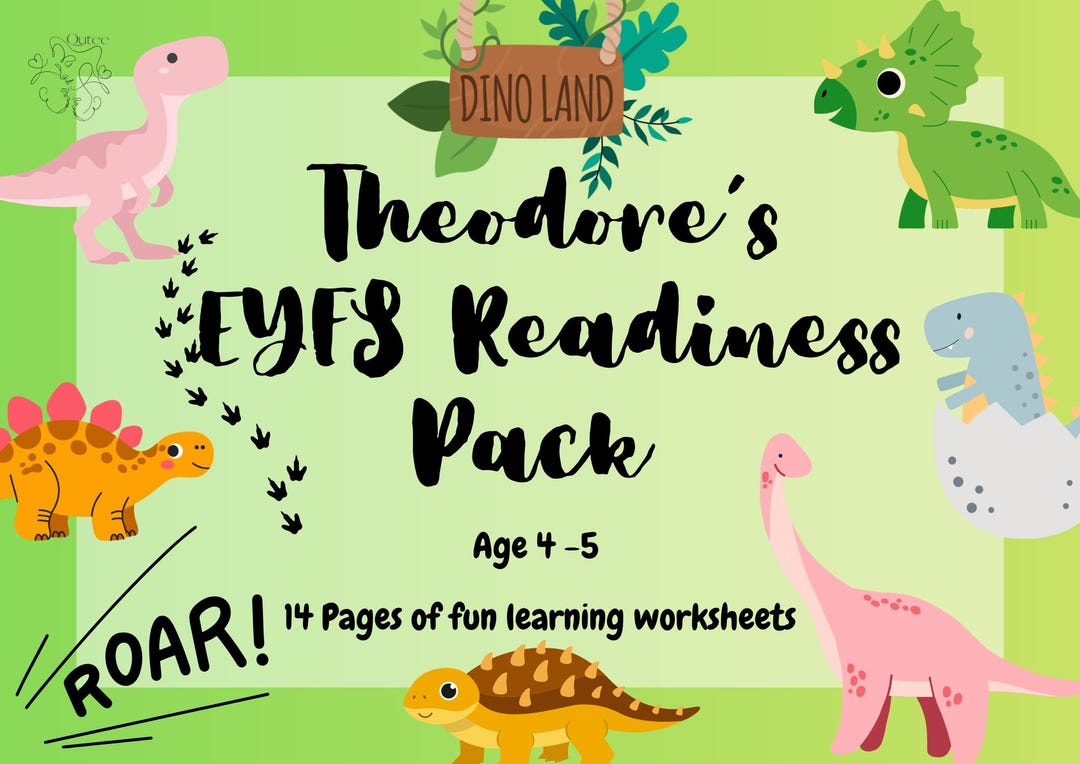 Dinosaur EYFS Readiness Pack, Preschool Learning Activities, Ages 4-5 ...
