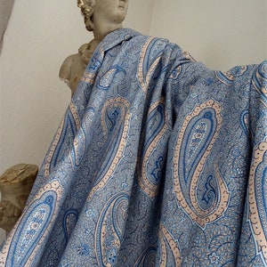 Paire de tentures vintage en toile de coton imprimée Oriental et boteh