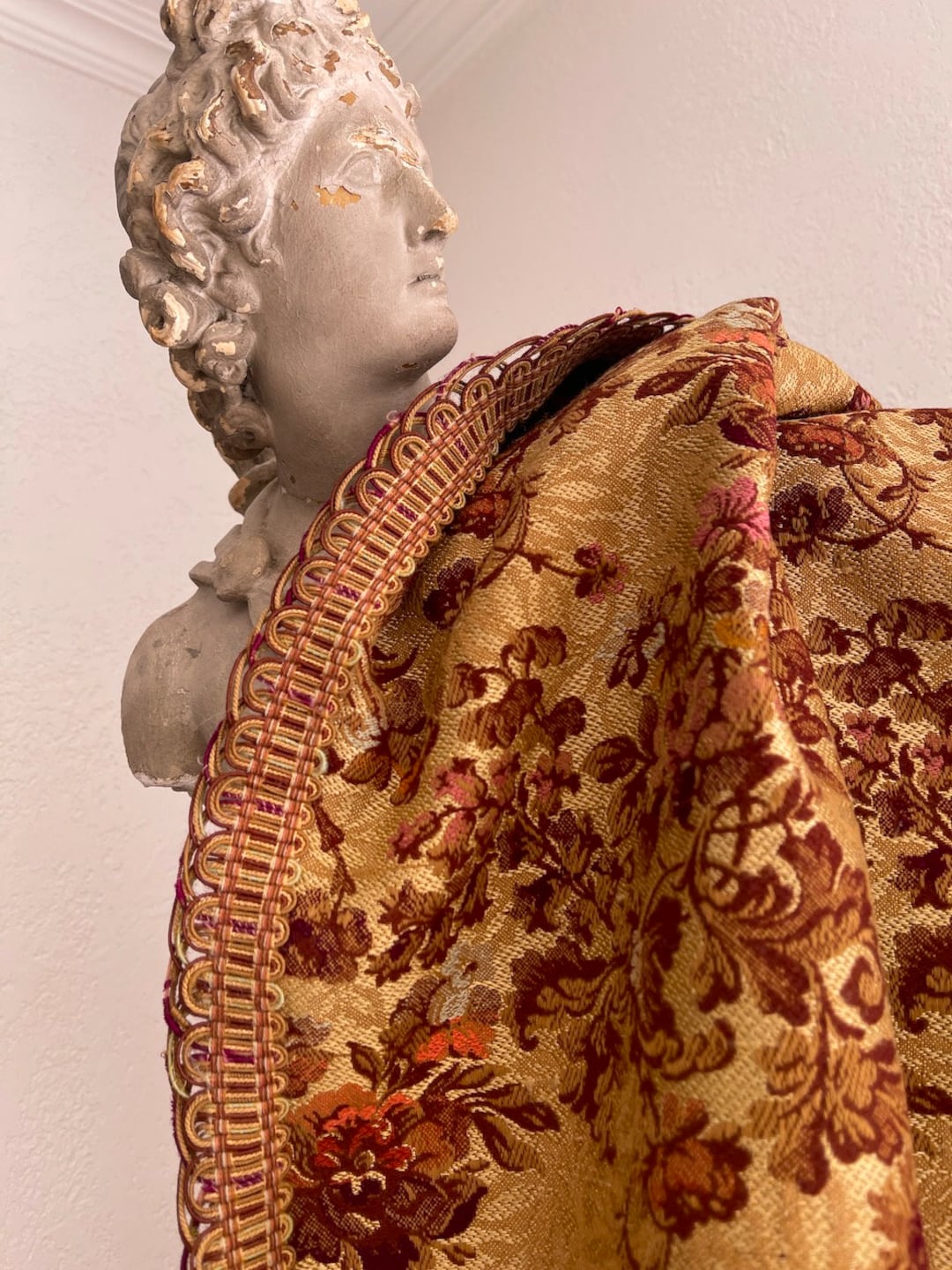 Tissu D’ameublement Ancien – Rouleau De Serviette XIXe – Nappe époque – Couture