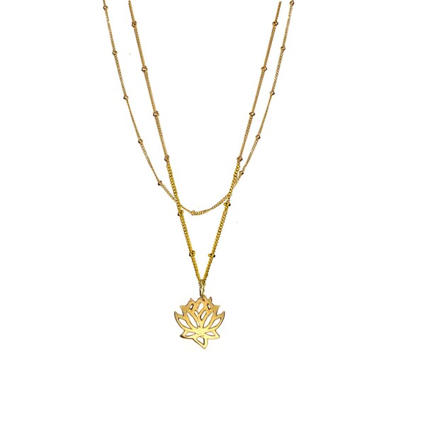 Dangling Karats. Gold Lotus Necklace For Growth and Strength. Yoga Necklace.