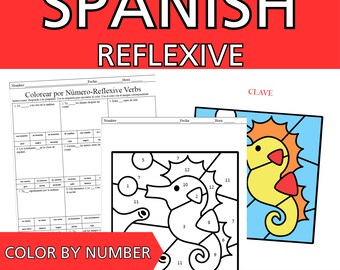 Colorear Por Número Spanish Reflexive Verbs Color By Number Grammar Activity