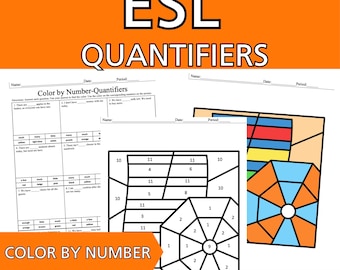 Color By Number Quantifiers ESL Grammar Activity