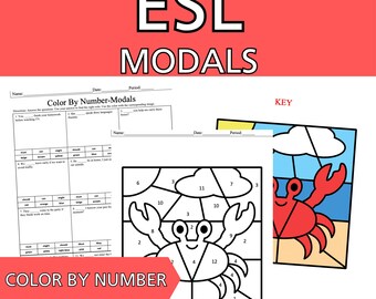 English Modals ESL Color By Number Grammar Activity