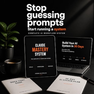 Master Claude Startpaket | Snabbstartsguide, Promptspaket och 30-dagars AI-plan | Digital nedladdning