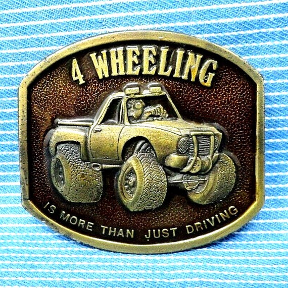 4 Wheeling Belt Buckle 4X4 Truck More Than Just Driving Vintage 1970s Bergamot .CVB547 View 2
