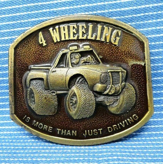 4 Wheeling Belt Buckle 4X4 Truck More Than Just Driving Vintage 1970s Bergamot .CVB547 View 3