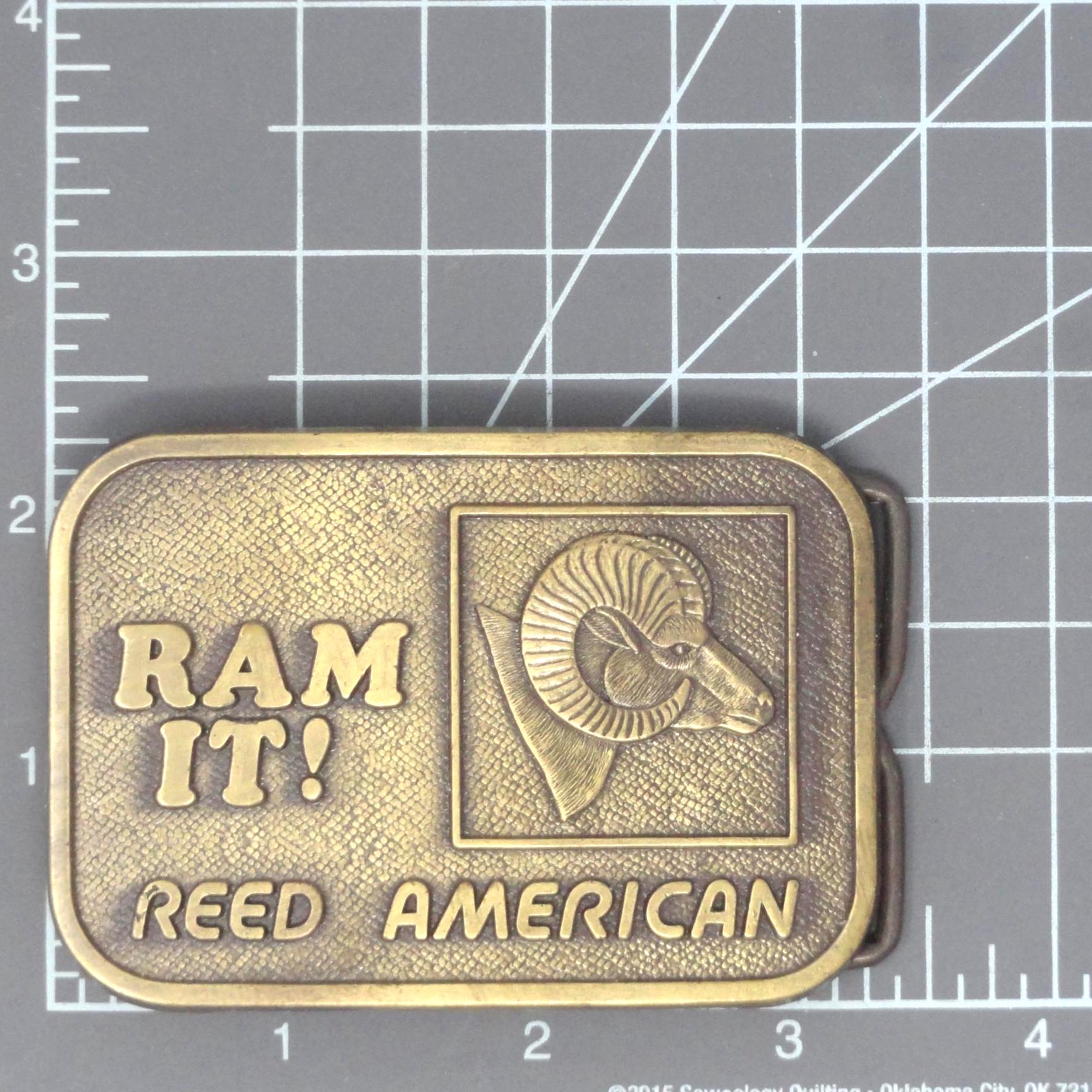 Vintage Jean Vitau Ram Head Belt White Textured Strap Gold Buckle Size‎ 39 Running W Brand Belt Reversible – King Ranch Saddle Shop main image 3