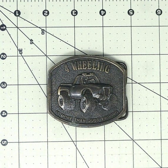 4 Wheeling Belt Buckle Mud 4X4 Trucks More Than Driving Vintage 1970s Bergamot .TWY141