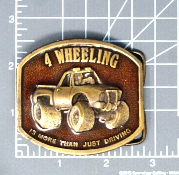 4 Wheeling Belt Buckle 4X4 Truck More Than Just Driving Vintage 1970s Bergamot .CVB547