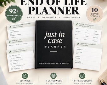 End of Life Planner, Emergency Binder, Legacy Journal & Funeral Estate Planning (Web App)