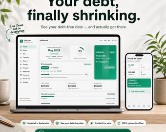 Debt Payoff Tracker Web App | Snowball, Avalanche Calculator (Notion Alternative)