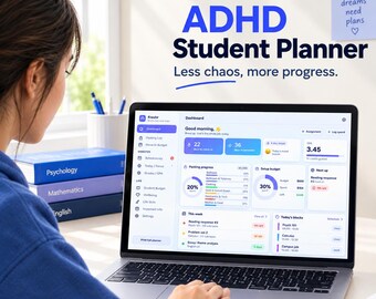 ADHD Student Planner for College & University, Dorm Move-In Checklist (Web App)