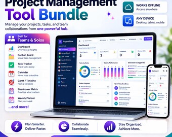 Project Management Web App | Gantt Chart, Kanban Board, Task Tracker & Offline Project Dashboard