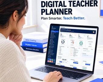 Digitales Lehrer-Planungs-Dashboard, All-in-One-Klassenzimmer-Organizer mit Notenbuch, Sitzplan und Hausaufgaben-Tracker