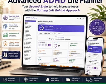 Alternative Notion Template ADHD Life Planner | All-in-One Digital Tracker (Web App)