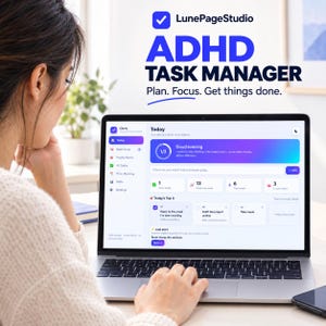 ADHD Task Manager Web App | Brain Dump, Priority Matrix, Time Blocking (Digital Download)