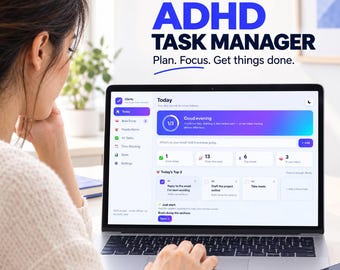 ADHD Task Manager Web App | Brain Dump, Priority Matrix, Time Blocking (Digital Download)