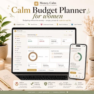 Calm Budget Planner for Women | Finance Tracker, Savings, Net Worth (Alternative Notion App)