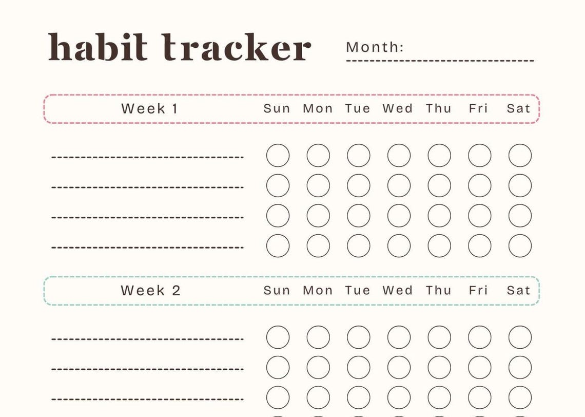Habit Tracker Printable PDF | Daily Routine | A4 US Letter Digital ...