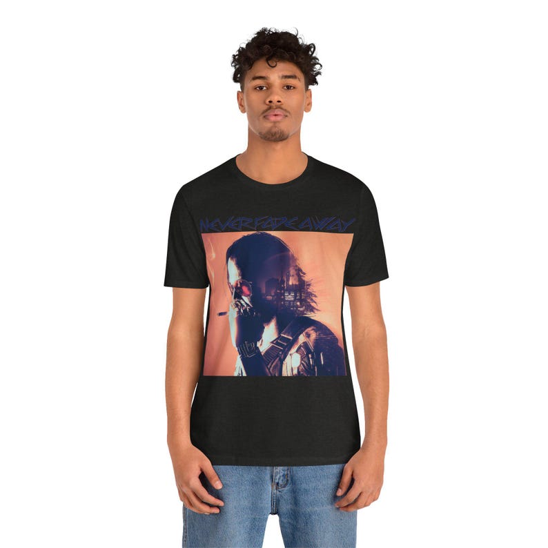 Camiseta unissex "Never Fade Away" de Johnny Silverhand - Cyberpunk 2077 imagem 9