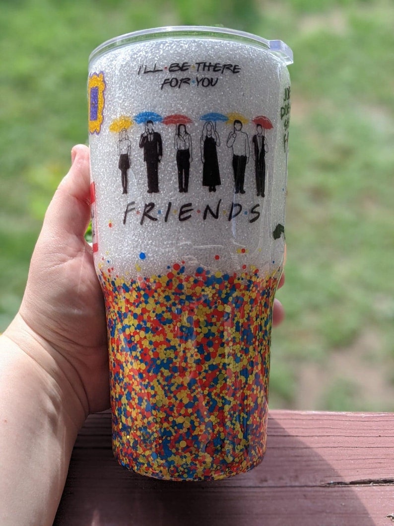 Friends Theme Tumbler with lid and straw Etsy