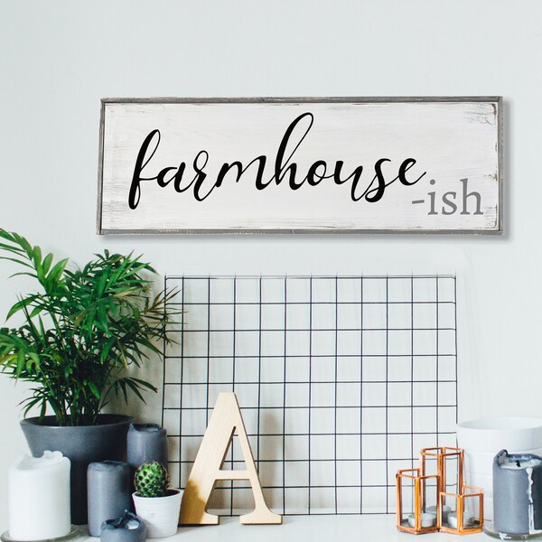 Boerderij-Achtig Teken, Boerderij Decor, Huwelijkscadeau, Rustic Home Decor, Housewarming Gift, Keuken Decor, Woonkamer Decor, Rustieke Muur Decor