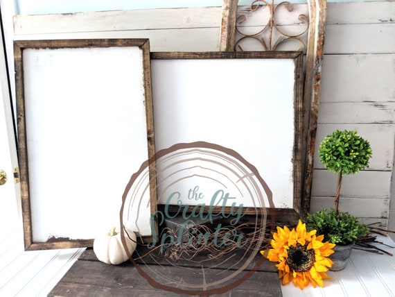 Double White Wood Sign Mock Up Digital Download Only