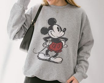 Retro Mickey Mouse Sweatshirt, Vintage Minnie Sweatshirt, Disney Vacation Sweater, Mickey and Minnie Hoodie, Classic Mickey Sweater
