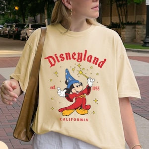 Comfort Colors® Disney Fantasia Mickey 90s Vintage Shirt, Disneyland California Wizard Mickey Tee, Disneyland Trip Family Retro Shirt