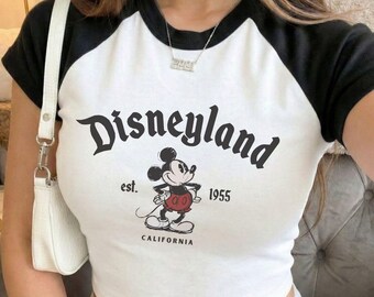 Disneyland Brushstroke Micky Maus Baby T-Shirt, Disneyland Est. 1955 Kalifornien Retro niedlichen Mickey Bella Leinwand Raglan-Baby-T-Shirt