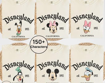 Benutzerdefinierte Comfort Colors® Disneyland Shirts, Retro Mickey & Friends Disney Familienurlaub Shirt, Magic Kingdom Familie Passendes Reise T-Shirt
