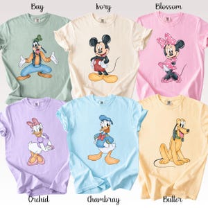 Disney Mickey anc Co Comfort Colors® Shirt, Mickey Minnie Daisy Donald Goofy Pluto Family Matching Tee, Disney Family Trip Retro Shirt