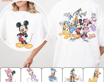 Comfort Colors® Disney Mickey and Friends Shirt, Disneyland Family Trip Matching Retro Tee, Mickey Minnie Daisy Donald Goofy Pluto Tshirt