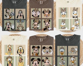Comfort Colors Safari Mickey And Friends Shirt, Leopard Minnie Mouse Shirt, Animal Kingdom Shirt, Disney All Characters Shirt, Disney Safari