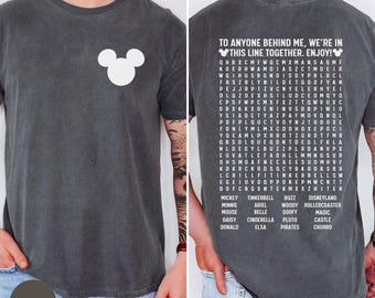 Comfort Colors® Funny Interactive Disney Dad Shirt, Word Puzzle Double Sided Disney Tee, Disney Lover Husband Father Boyfriend Gift