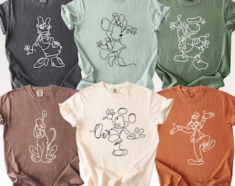 Comfort Colors® Mickey And Friends Shirt, Retro Disneyland Family Trip Tee, Disney Friends Shirt, Disney Family Vacation Matching T-shirt