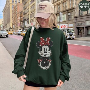 Retro Mickey Mouse Sweatshirt, Vintage Minnie Sweatshirt, Disney Vacation Sweater, Mickey and Minnie Hoodie, Classic Mickey Sweater image 4
