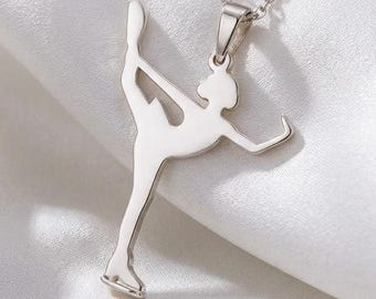 Figure Skater Necklace | Sterling Silver | Ice Skating Theme | Passion & Achievement Gift