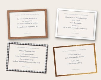 Freundlicher mit dir selbst | 8 Achtsamkeitskarten zum Ausdrucken | Selbstmitgefühl mit Humor | Printable PDF & JPG Download