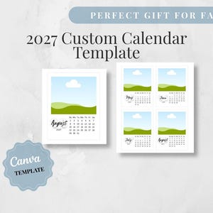 2027 Custom Photo Calendar Template, DIY Fridge Magnet, Family Picture Layout (Digital Download)
