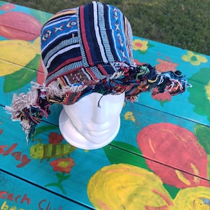 Patchwork handgemaakte katoenen boho hoed