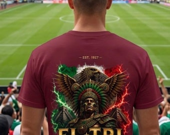 Mexico Soccer Shirt, El Tri Aztec Eagle Graphic Tee, Mexican Football Fan Apparel, Urban Streetwear Mexico T-Shirt, Est 1927 National Team