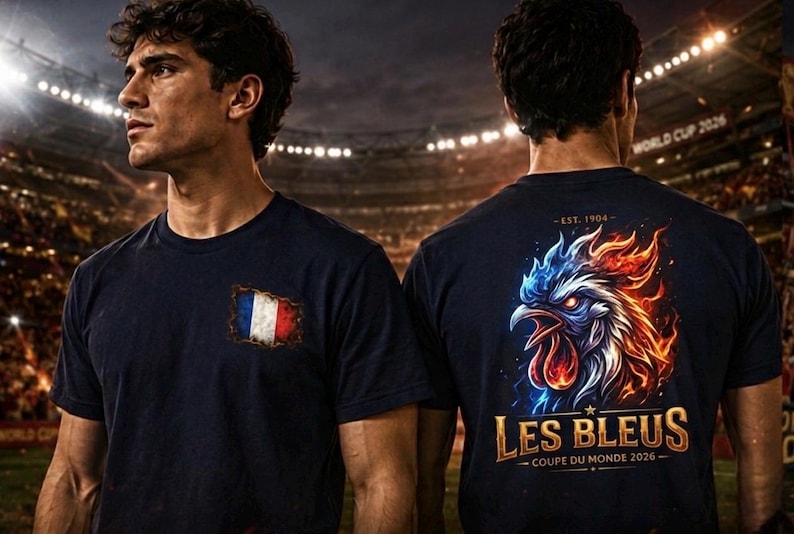 France World Cup 2026 T Shirt Les Bleus Graphic Tee French Rooster Distressed Vintage Style Gift for France Football Fans Worldcup 26 image 1