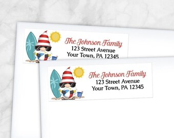 Summer Beach Gnome Address Labels, cute summer - Printed Return Address Labels