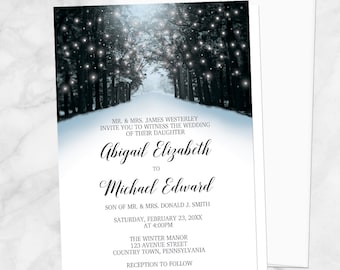 winter wedding invitations etsy