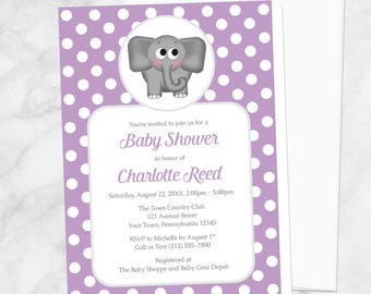 cute elephant baby shower invitations