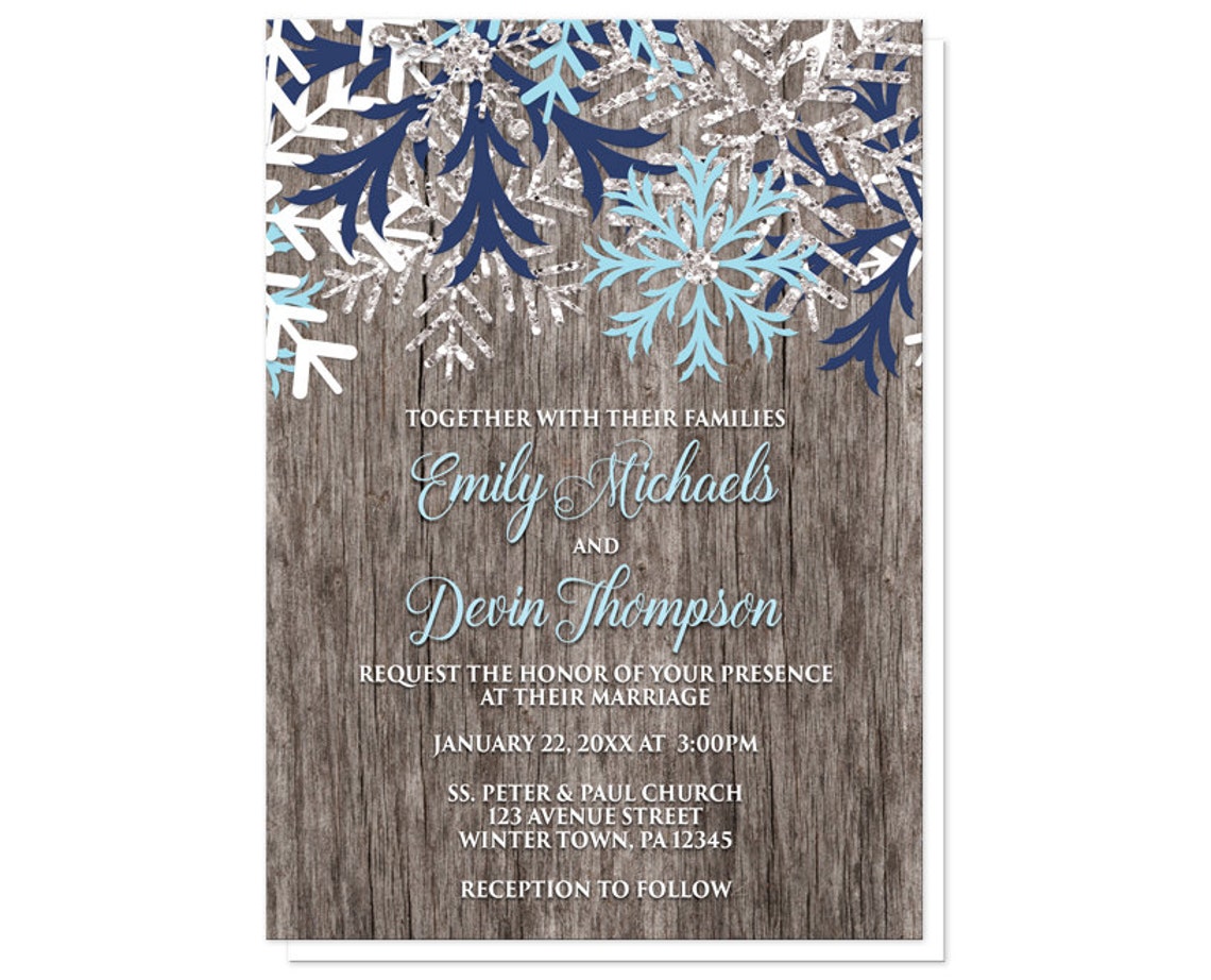 Rustic Winter Wedding Invitations Rustic Country Winter