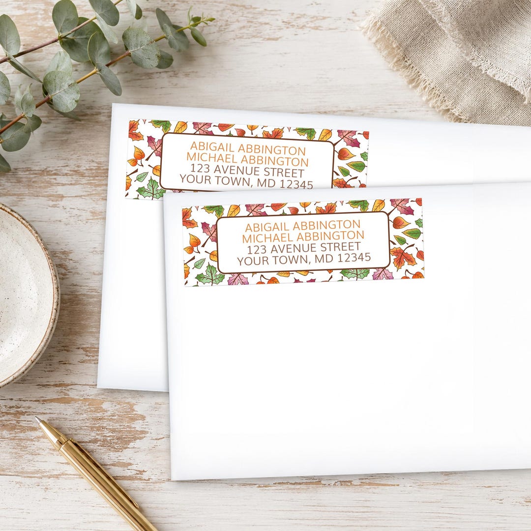 Fall Address Labels, Changing Leaves, Colorful Autumn - Printed Return ...