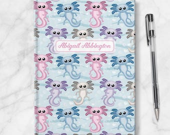 Personalized Axolotl Journal, Hardcover Notebook (5x7)