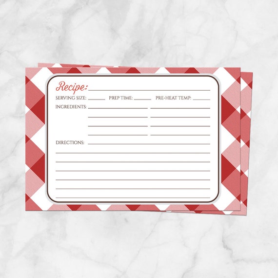 Printable Recipe Cards With Purchase Patterns